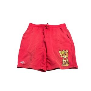 Sniper Gang Mens Red Shorts With Bear Patch Size Large with Drawstring